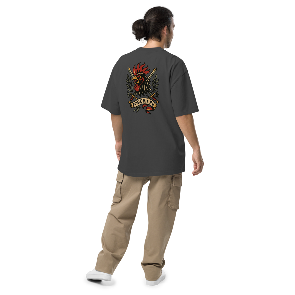 T-shirt Oversized Tuga Old School iMinimal — Galo de Barcelos Guerreiro