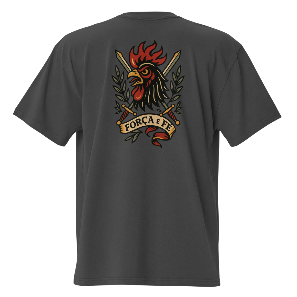T-shirt Oversized Tuga Old School iMinimal — Galo de Barcelos Guerreiro