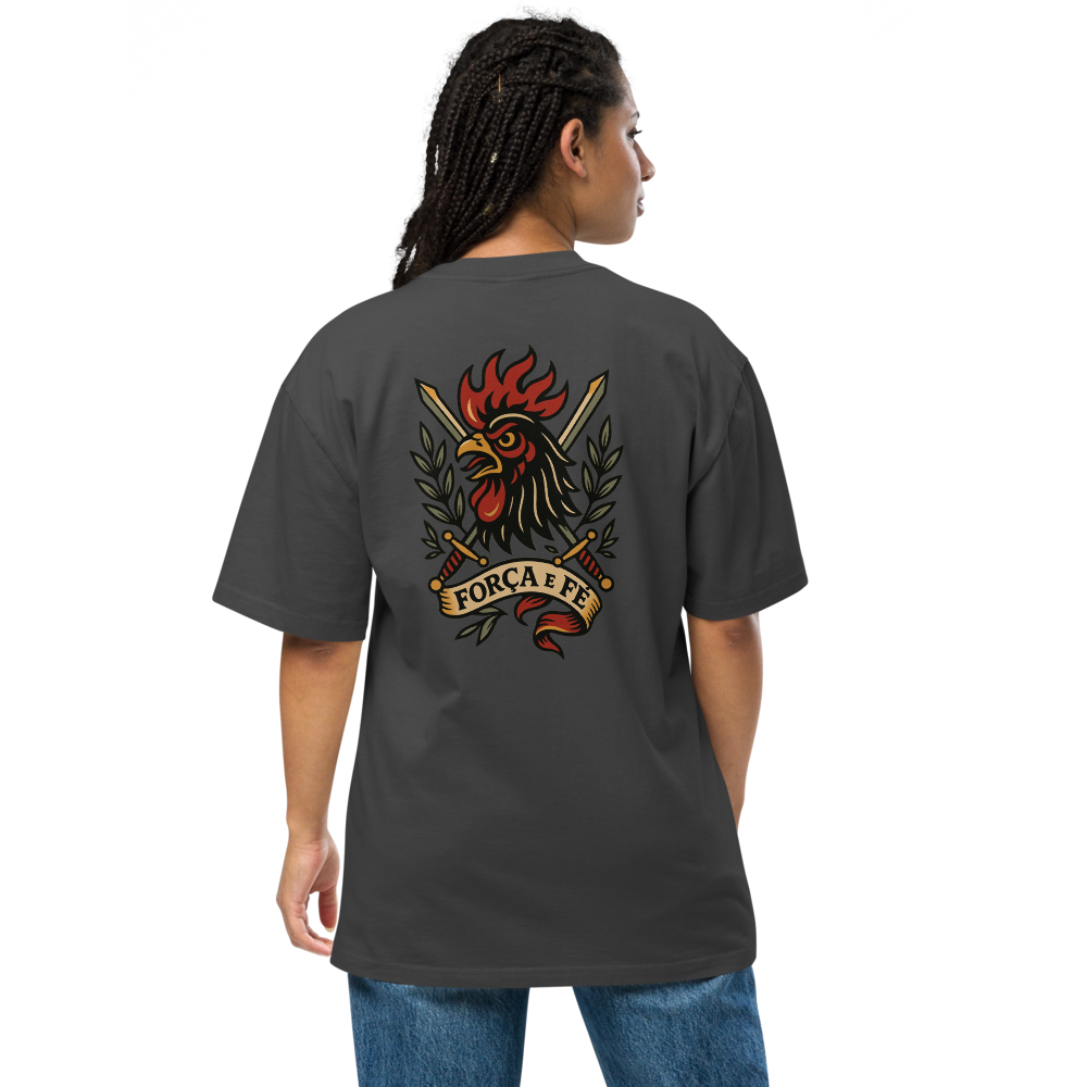 T-shirt Oversized Tuga Old School iMinimal — Galo de Barcelos Guerreiro