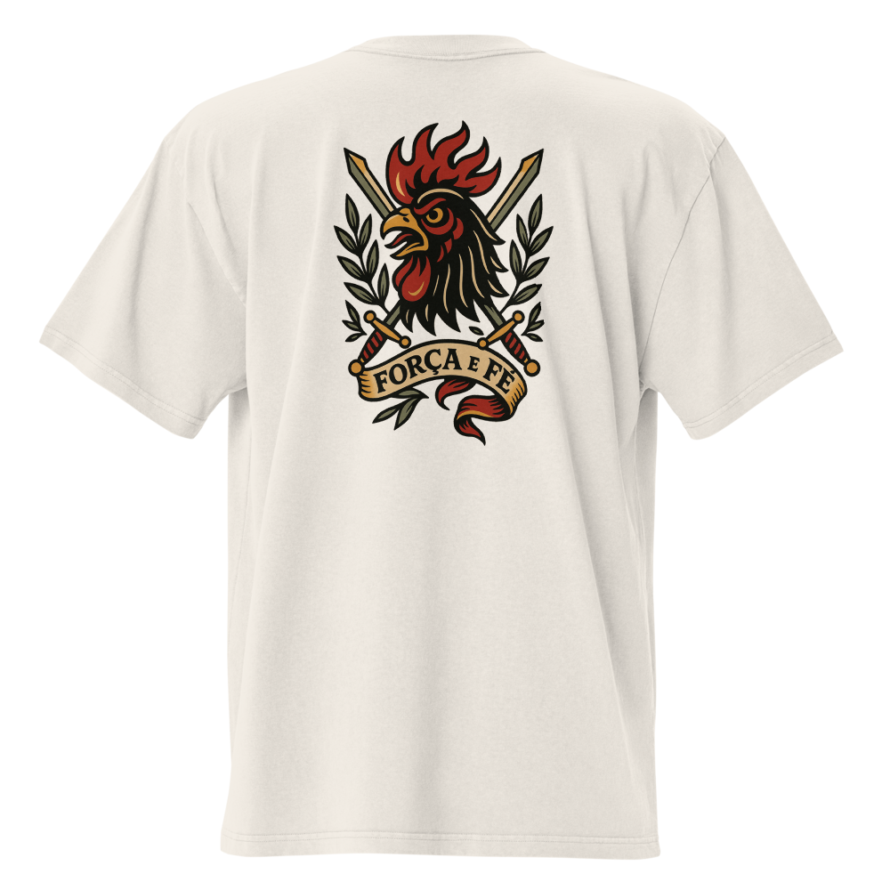 T-shirt Oversized Tuga Old School iMinimal — Galo de Barcelos Guerreiro