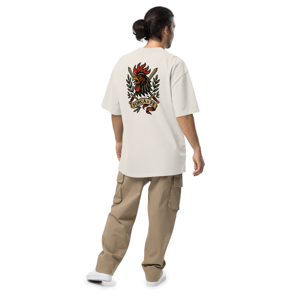 T-shirt Oversized Tuga Old School iMinimal — Galo de Barcelos Guerreiro