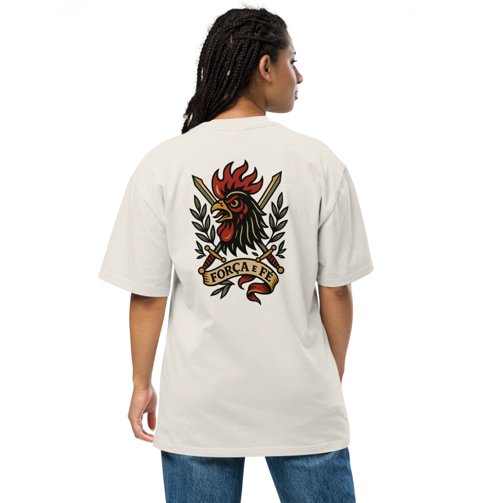 T-shirt Oversized Tuga Old School iMinimal — Galo de Barcelos Guerreiro