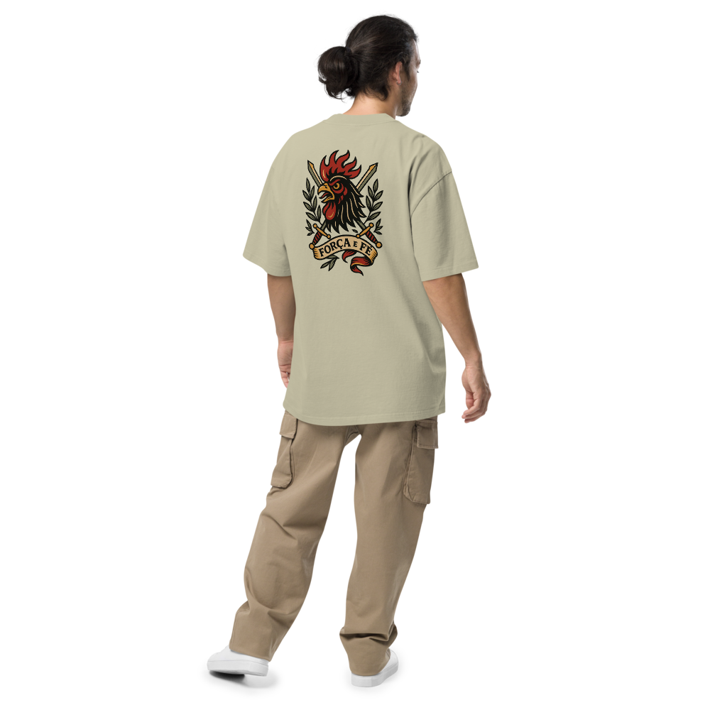 T-shirt Oversized Tuga Old School iMinimal — Galo de Barcelos Guerreiro