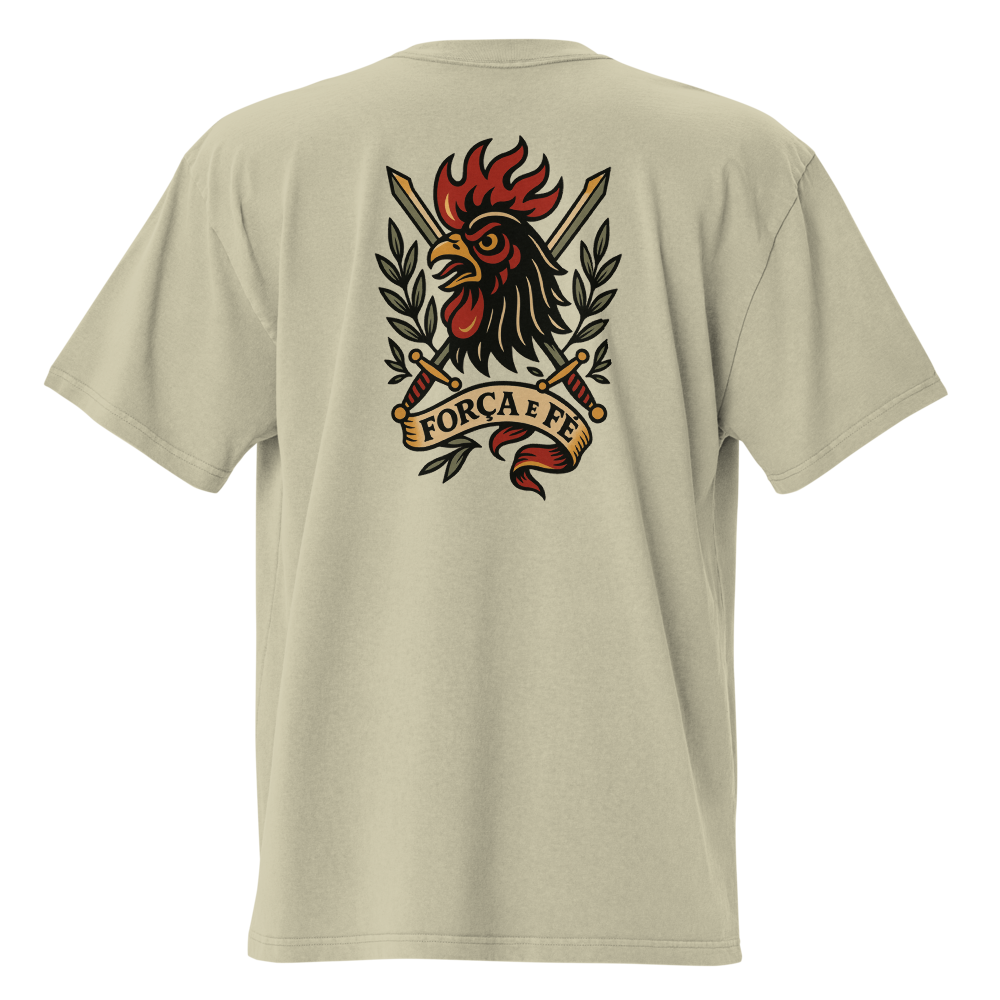 T-shirt Oversized Tuga Old School iMinimal — Galo de Barcelos Guerreiro
