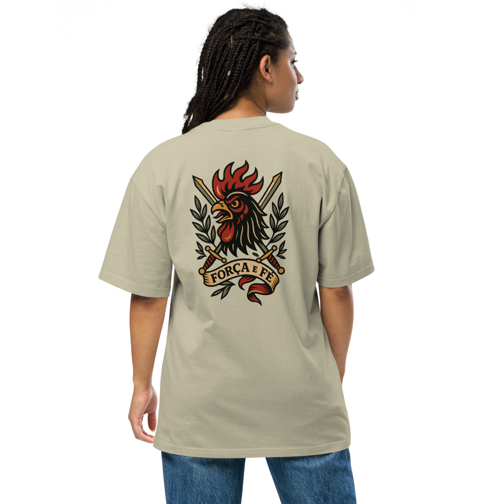 T-shirt Oversized Tuga Old School iMinimal — Galo de Barcelos Guerreiro