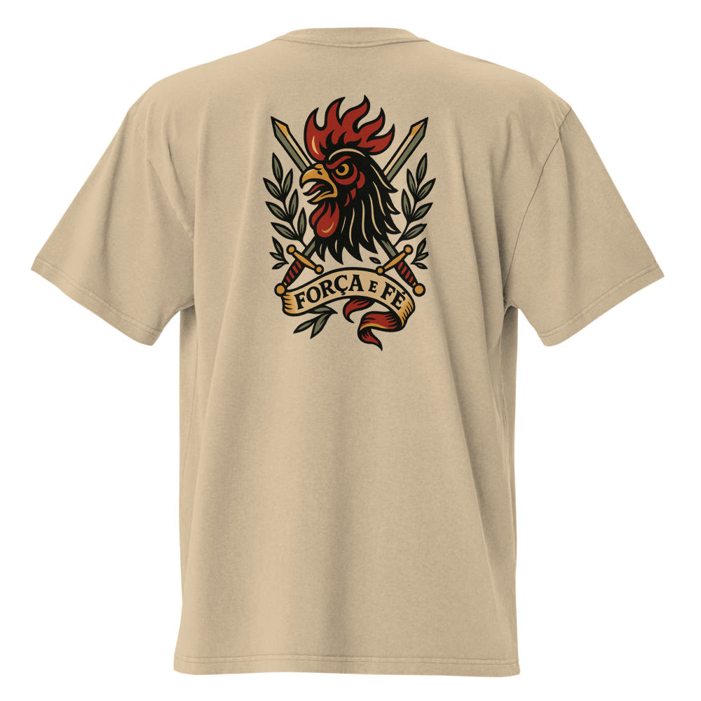 T-shirt Oversized Tuga Old School iMinimal — Galo de Barcelos Guerreiro