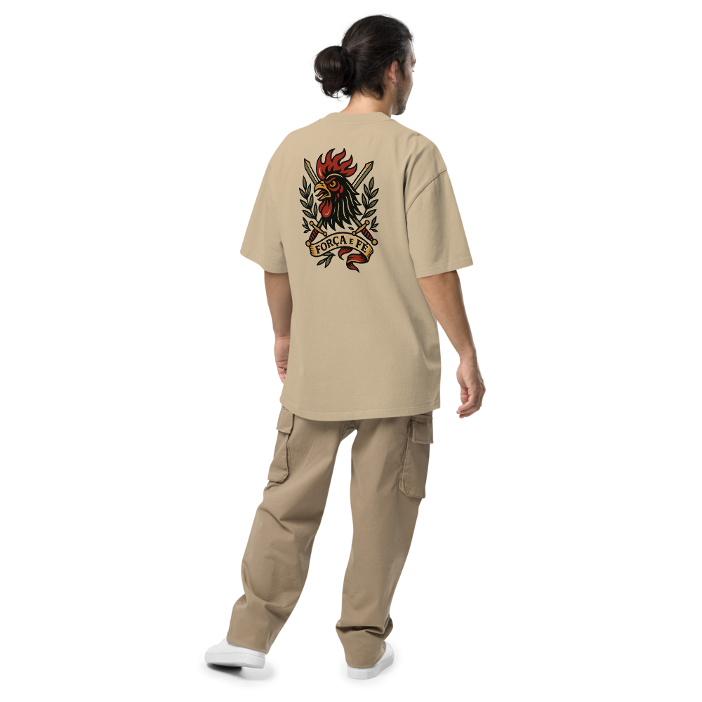 T-shirt Oversized Tuga Old School iMinimal — Galo de Barcelos Guerreiro