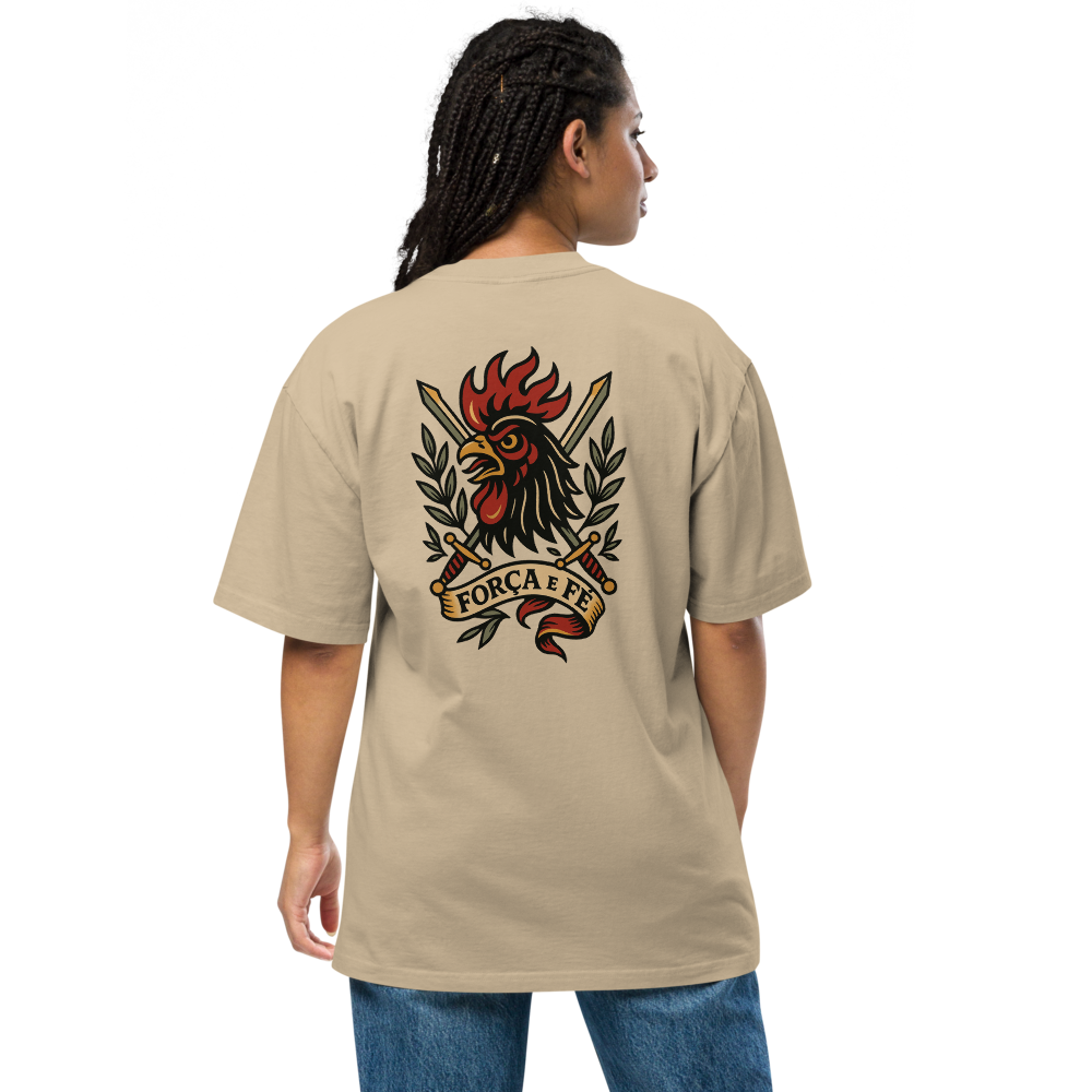 T-shirt Oversized Tuga Old School iMinimal — Galo de Barcelos Guerreiro