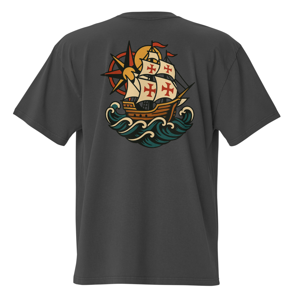 T-shirt Oversized Tuga Old School iMinimal — Caravela dos Descobrimentos