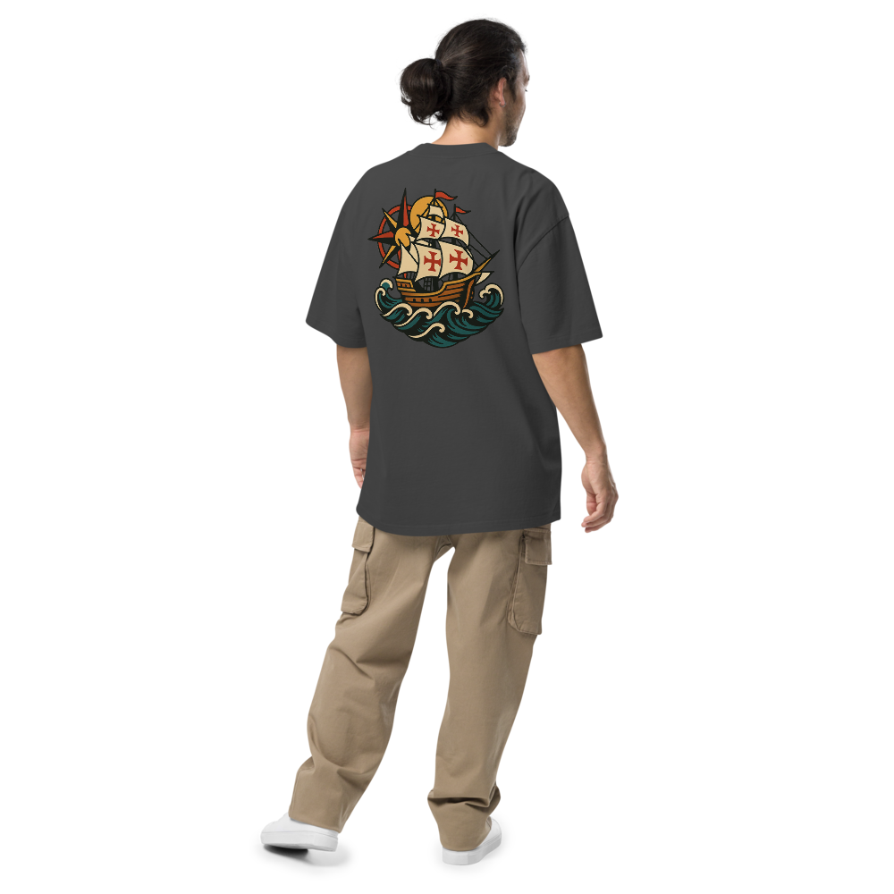 T-shirt Oversized Tuga Old School iMinimal — Caravela dos Descobrimentos