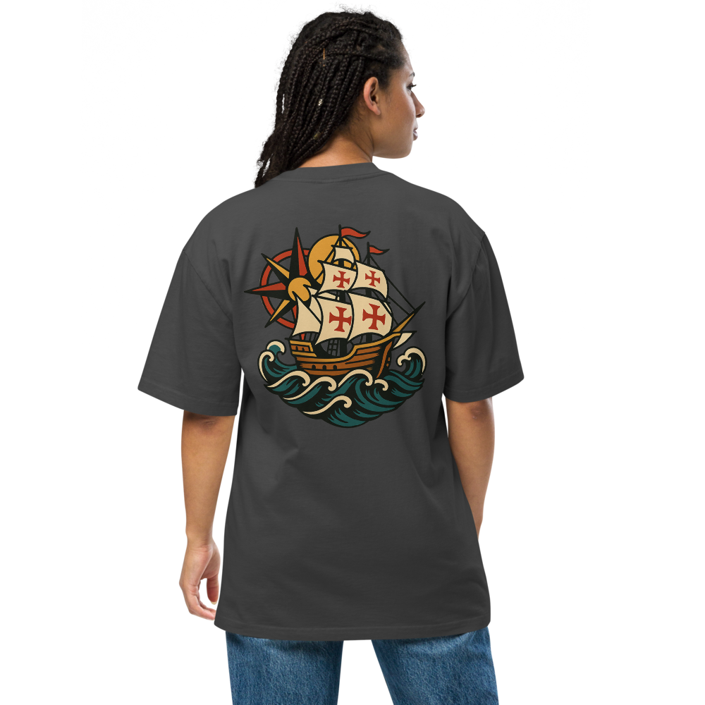 T-shirt Oversized Tuga Old School iMinimal — Caravela dos Descobrimentos