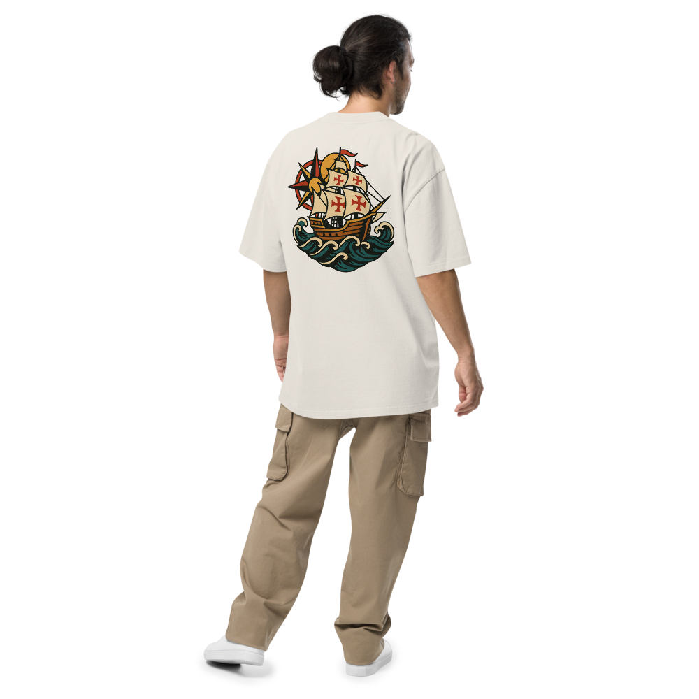 T-shirt Oversized Tuga Old School iMinimal — Caravela dos Descobrimentos