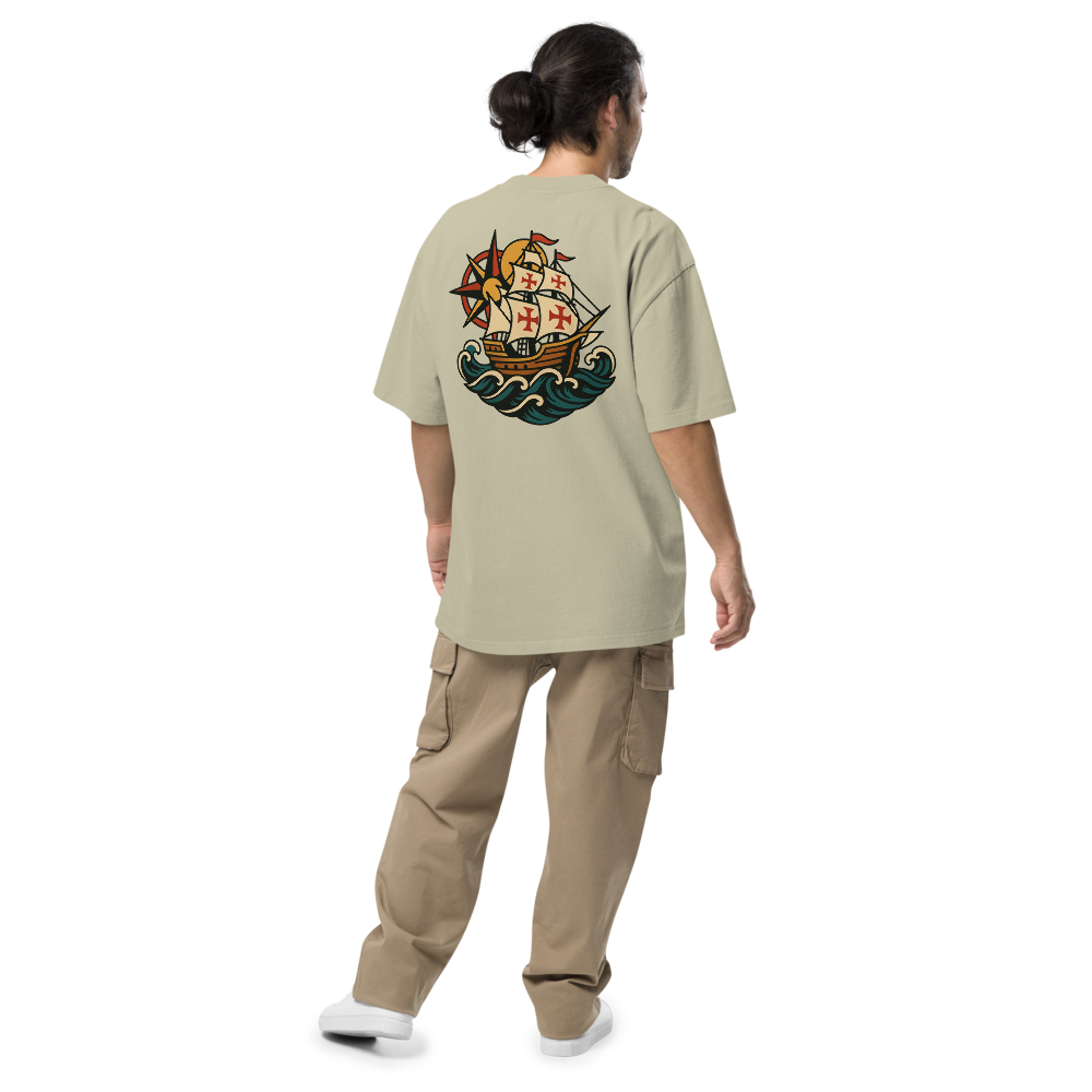 T-shirt Oversized Tuga Old School iMinimal — Caravela dos Descobrimentos
