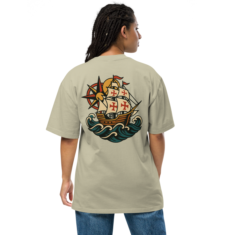 T-shirt Oversized Tuga Old School iMinimal — Caravela dos Descobrimentos