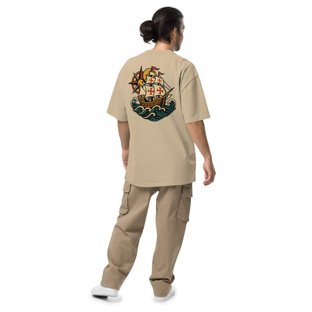 T-shirt Oversized Tuga Old School iMinimal — Caravela dos Descobrimentos