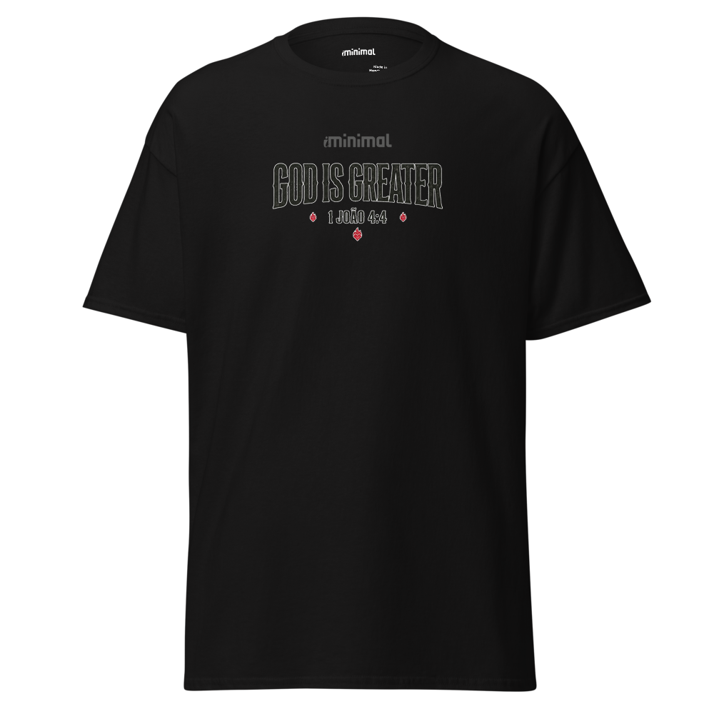 T-shirt 1 João 04:04 iMinimal — a básica essencial