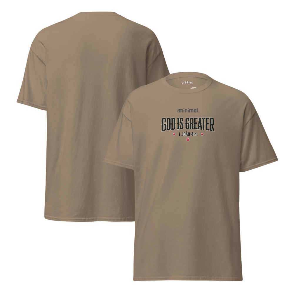 T-shirt 1 João 04:04 iMinimal — a básica essencial