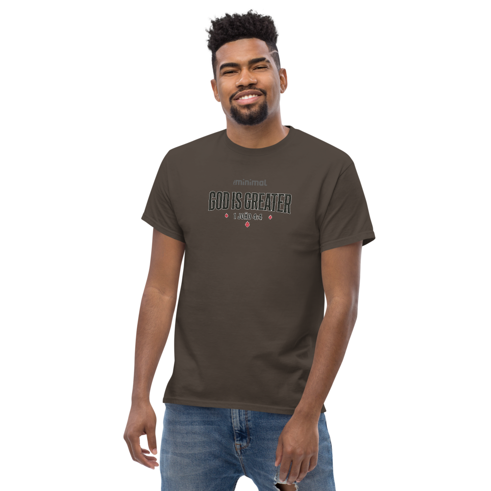 T-shirt 1 João 04:04 iMinimal — a básica essencial