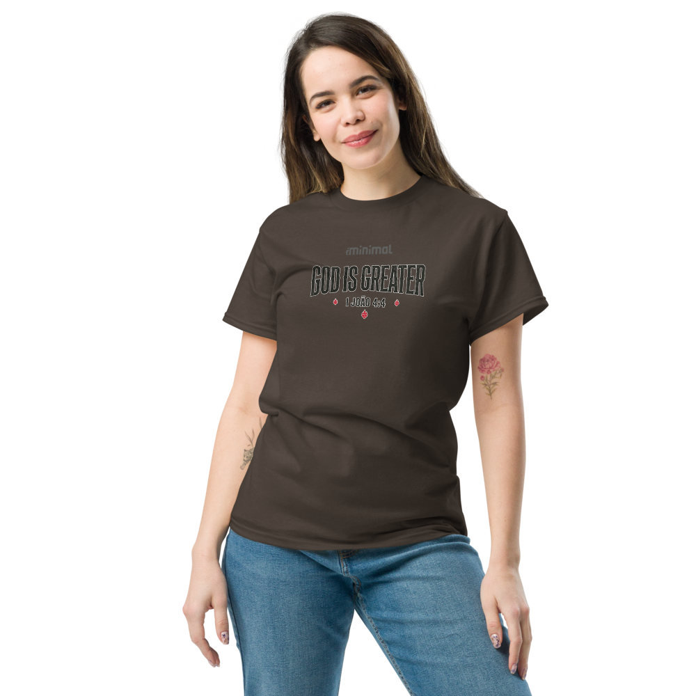 T-shirt 1 João 04:04 iMinimal — a básica essencial
