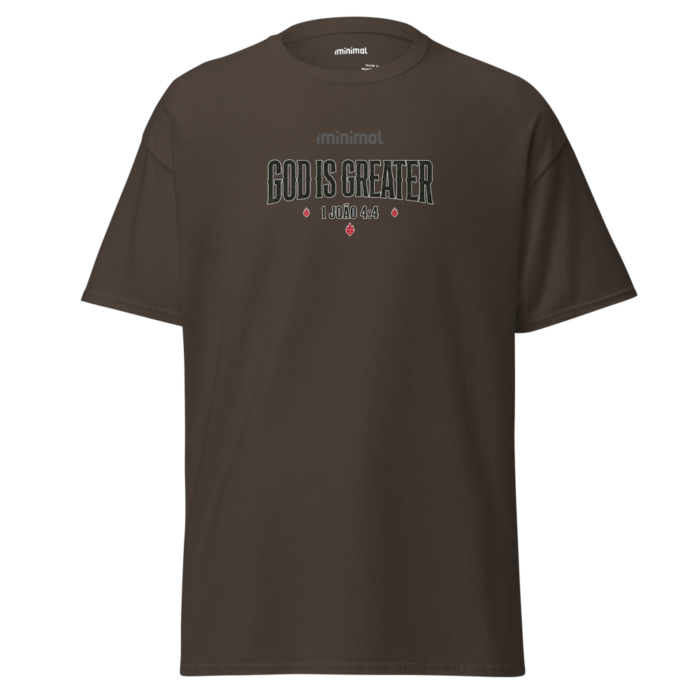 T-shirt 1 João 04:04 iMinimal — a básica essencial
