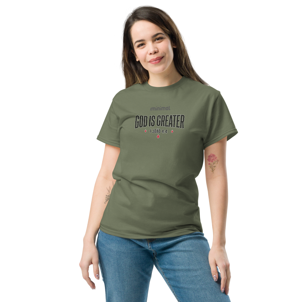 T-shirt 1 João 04:04 iMinimal — a básica essencial
