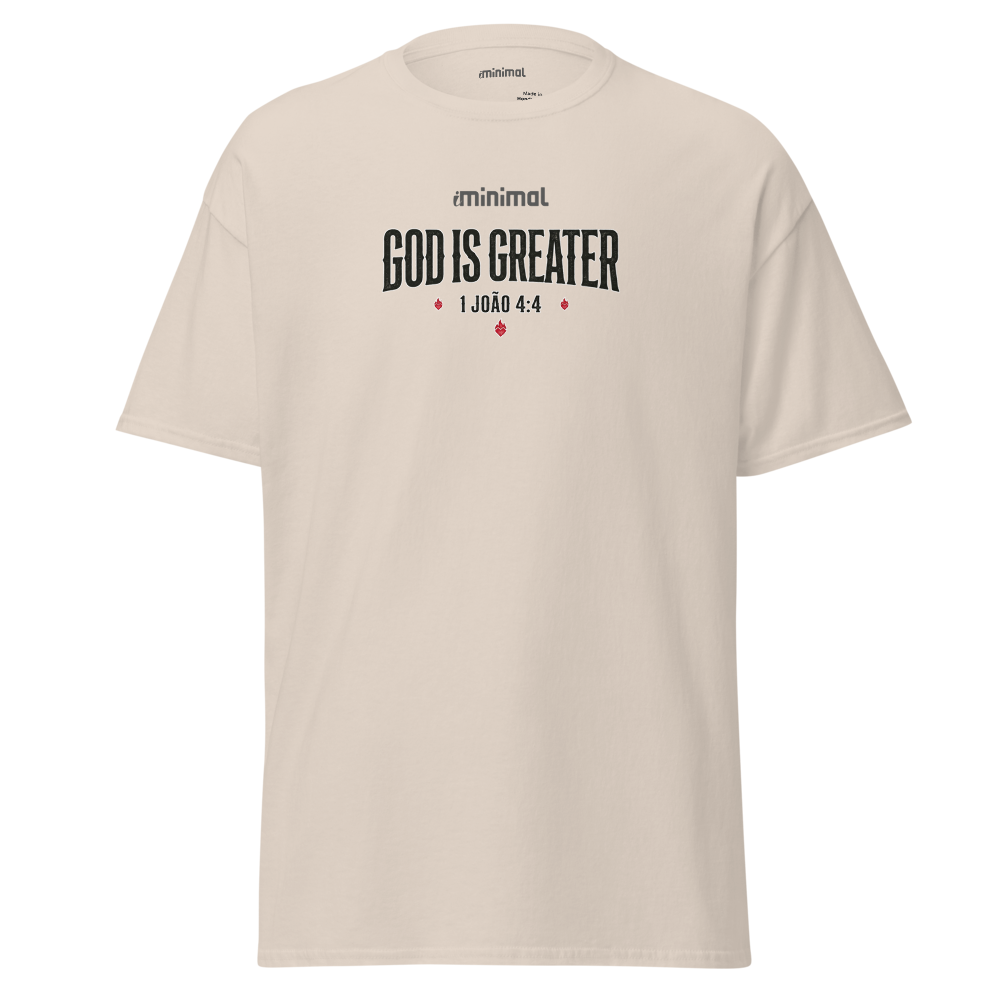 T-shirt 1 João 04:04 iMinimal — a básica essencial