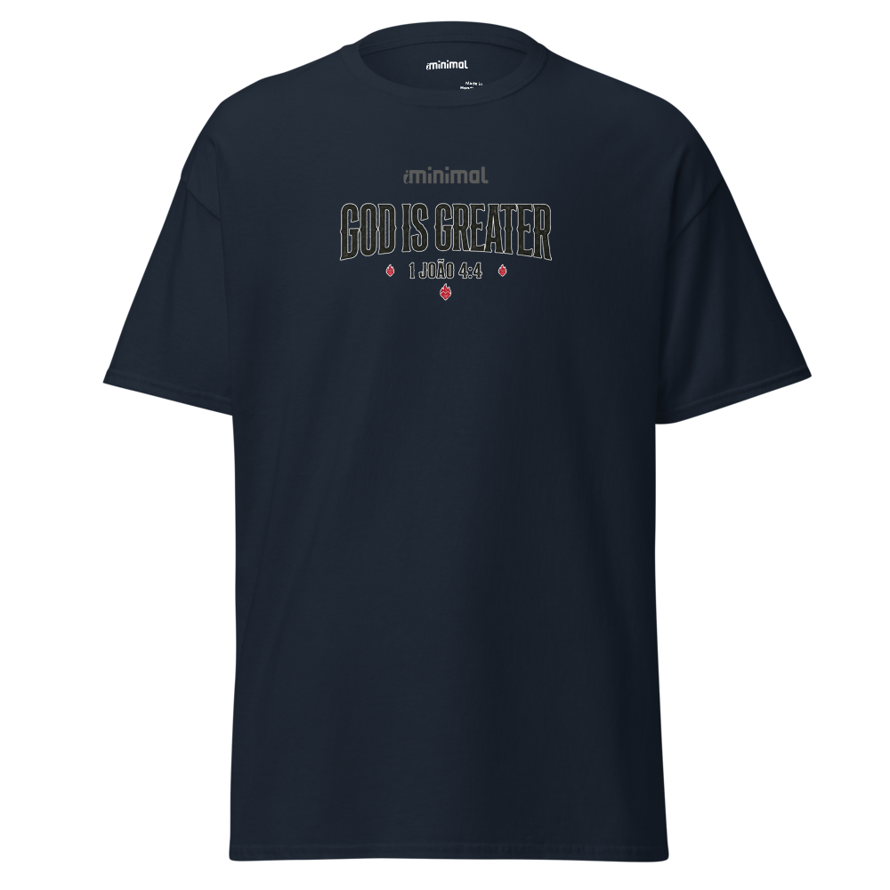 T-shirt 1 João 04:04 iMinimal — a básica essencial